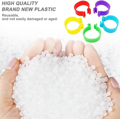 Miniatura 6 de 100 piezas 20 mm bandas grandes de identificación para patas de pollo, bandas para patas de pato, bandas para patas de aves de corral, anillos