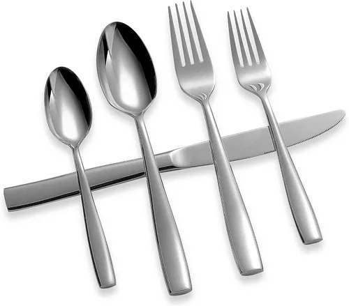 Supreme Housewares Juego de cubiertos de acero inoxidable 18/8 de 20 piezas, para 4 personas, incluye cuchillos, tenedores, cucharaditas, tenedores