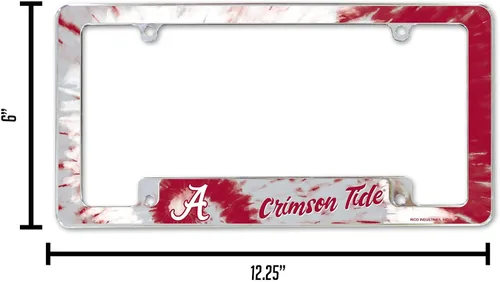 Miniatura 6 de Rico Industries Marco cromado de la NCAA de 12 x 6 pulgadas, marco cromado para placa de automóvil, camión, SUV
