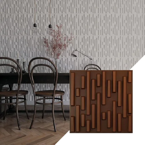Miniatura 33 de Ekena Millwork 19 5/8 pulgadas de ancho x 19 5/8 pulgadas de alto, ladrillo escalonado EnduraWall decorativo 3D, cobre envejecido
