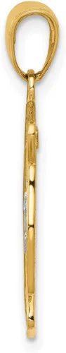 Miniatura 2 de Colgante de San Floriano con insignia de Protect Us Words on Firefighter en oro auténtico de 14 quilates