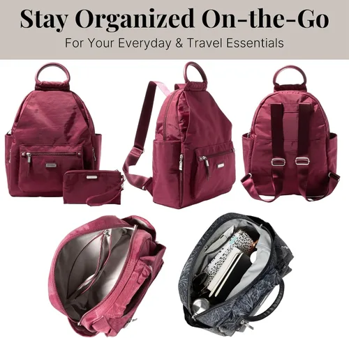 Miniatura 49 de Baggallini Mochila todo el día para mujer con pulsera de teléfono RFID, Negro, talla única