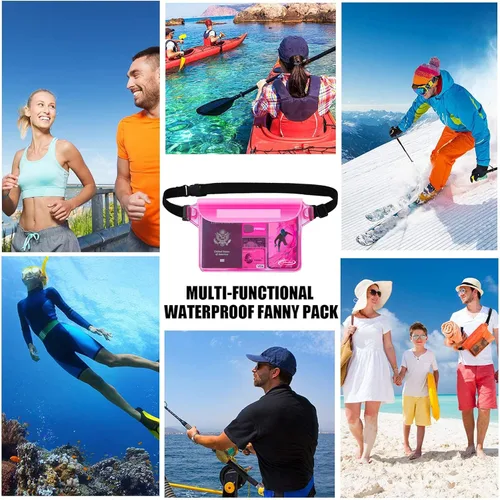 Miniatura 7 de AiRunTech Bolsa impermeable con correa para la cintura (paquete de 2) Accesorios de playa, la mejor manera de mantener tu teléfono y objetos
