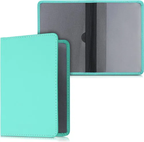Miniatura 6 de kwmobile - Soporte para documentos del automóvil y tarjetas para documentos de vehículos y tarjetas, cuero sintético, color negro Menta