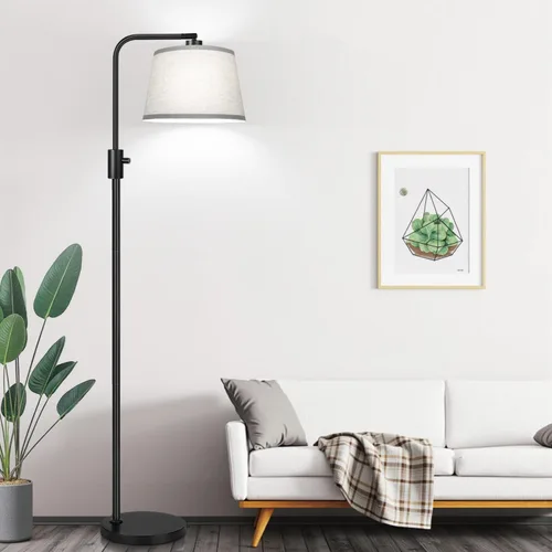 Miniatura 15 de Nintiue Lámpara de pie dorada regulable, bombilla LED Edison de 1000 lm incluida, lámparas de pie de arco para sala de estar con base de mármol