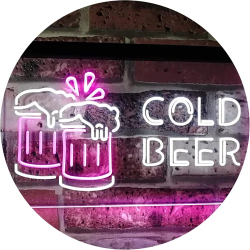 Miniatura 9 de ADVPRO Letrero de neón LED de doble color azul y rojo de 24 x 16 pulgadas st6s64-i2069-br de Cold Beer Bar Pub Club Décor azul y Red