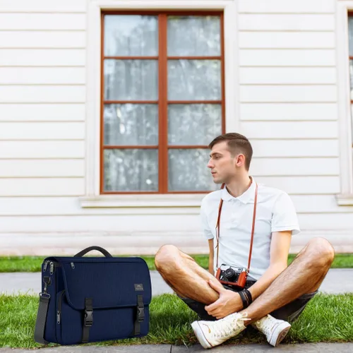 Miniatura 18 de MATEIN Bolsa tipo mensajero para hombres, mochila escolar para adolescentes, ligera de 17.3 pulgadas, maletín para laptop grande, bolsa cruzada