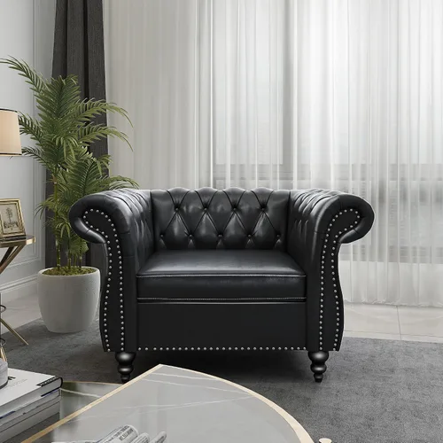 Miniatura 10 de ORRD - Sofá Chesterfield de Terciopelo, Sofá Moderno de Terciopelo con 3 Asientos con Brazos Enrollados y Clavos para Sala de Estar, Dormitorio