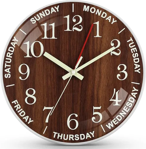Miniatura 11 de QINFIEY Reloj de pared de matemáticas de 12 pulgadas con movimiento silencioso sin tictac, reloj de pared de cuarzo de calidad para oficina, aula