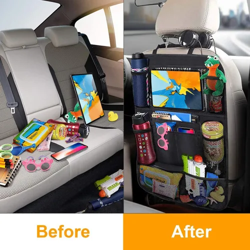Miniatura 2 de Tianle Organizador de coche para asiento trasero – Organizador de coche premium con soporte de mesa de 10 pulgadas, 9 bolsillos, artículos