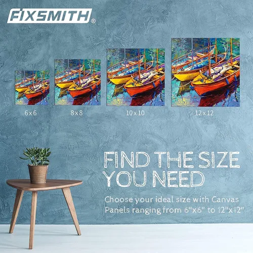 Miniatura 7 de FIXSMITH Lienzos para pintar - Paquete de 14 paneles de lona – 5 x 7 pulgadas paneles de lienzo para pintar – 100% lienzos de algodón imprimados