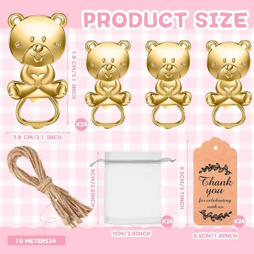 Miniatura 2 de CHENGU Abridores de Botellas Pop para Baby Shower, Recuerdos de Regreso para Invitados, Decoraciones de Abridor de Botellas y Souvenirs con Bolsas