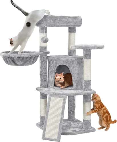 Miniatura 10 de Yaheetech Árbol para gatos, torre para gatos de 42 pulgadas para gatitos de interior, casa de juegos para mascotas con percha grande y postes Negro