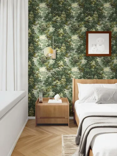 Miniatura 7 de Papel tapiz de bosque para despegar y pegar, papel de contacto verde, papel tapiz de árbol de bosque, papel tapiz botánico de bosque, autoadhesivo