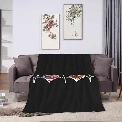 Miniatura 8 de Manta de franela cálida y ultrasuave con la bandera de Estados Unidos y Maryland, manta negra para todas las estaciones, decoración del hogar