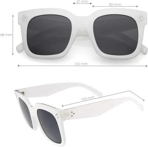 Miniatura 28 de zeroUV - Gafas de sol cuadradas retro de moda de gran tamaño para mujer estilo vintage 1.969 pulgadas