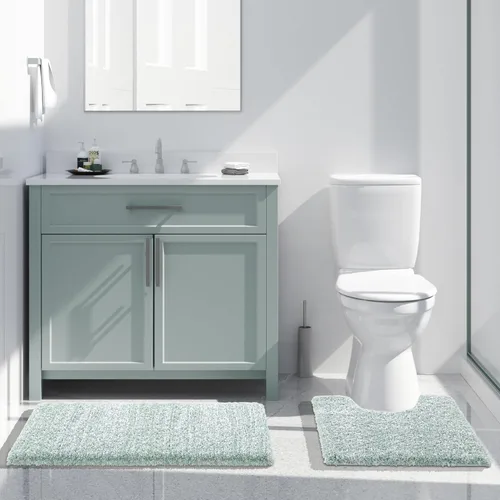 Miniatura 113 de Yimobra Alfombra de baño de felpa esponjosa, súper lanuda suave, cómoda, antideslizante, absorbente de agua, alfombra de baño de microfibra que se