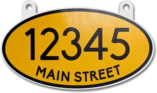 Miniatura 15 de Curb N Sign Placas de Números Colgantes para Buzón - Hechas de Material Compuesto de Aluminio - Súper Reflectantes, Opciones de Doble Cara Números
