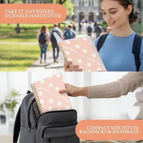 Miniatura 7 de Diario para mujer, 10.25 x 7.25 pulgadas, 300 páginas, cuaderno de espiral de tapa dura con rayas universitarias, cuaderno de reunión para el Crear
