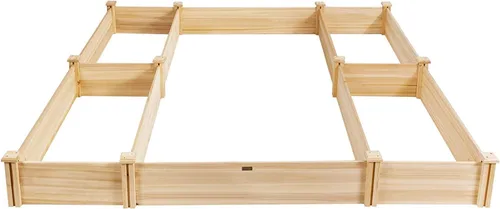 Miniatura 7 de GRAFFY - Camas de jardín elevadas de madera en forma de U al aire libre, caja de maceta elevada de madera, contenedor de jardín para flores