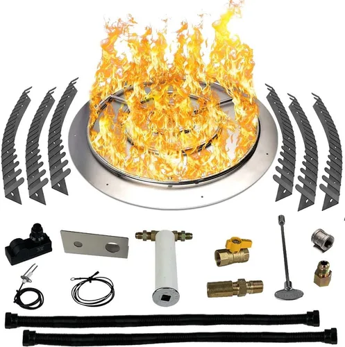 Miniatura 37 de Kit de quemador de acero inoxidable y anillo Pro con encendido por chispa para fogatas de gas natural, sartén de 36 pulgadas, anillo de quemador