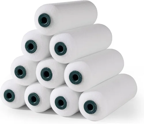 Cubiertas de rodillo de pintura de espuma, rodillo de pintura de 4 pulgadas, paquete de 10 rodillos de pintura pequeños, mini rodillos para pintar,