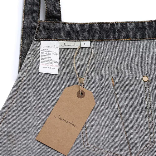 Miniatura 6 de Jeanerlor - Delantal de mezclilla de algodón para mujer y hombre, estilista ajustable de S a XL