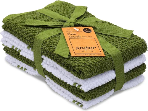 Miniatura 20 de Amour Infini paños de cocina y repasadores, 100 % algodón, muy absorbentes, se pueden lavar a máquina