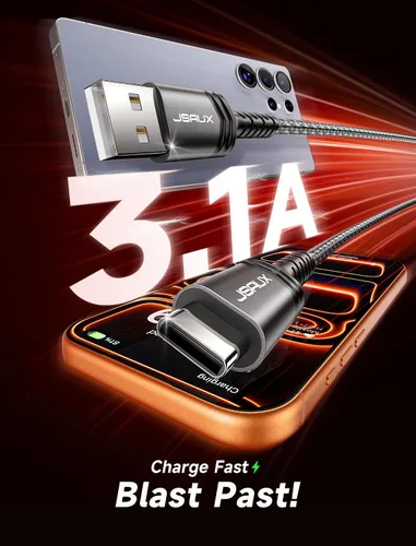 Miniatura 3 de JSAUX Cable USB C [2 unidades de 3.3 pies], cable USB A a USB de carga rápida para iPhone Air, iPhone 17, iPhone 17 Pro, iPhone 17 Pro Max, iPhone