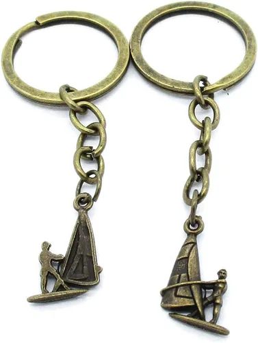 50 PCS Proveedores de fabricación de joyas de moda Hallazgos Llavero Cadenas Etiquetas Cierres Llaveros Llaveros AA4420 Windsurf Windsurf