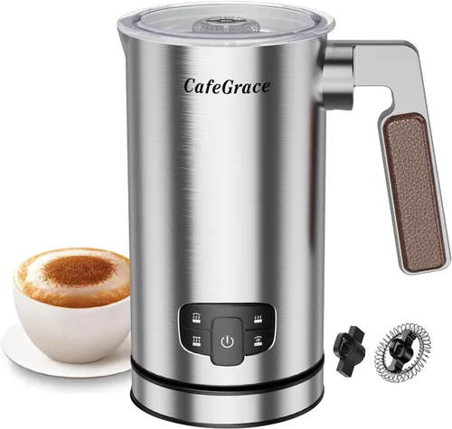 Espumador de leche 4 en 1 para café, espumador automático de espuma fría y caliente, vaporizador de leche de un solo toque y espumador para café,