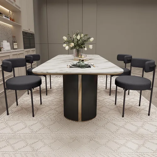 Miniatura 24 de Silla de escritorio sin ruedas, silla decorativa cómoda para sala de estar, comedor, dormitorio, oficina en casa, moderna de mediados de siglo