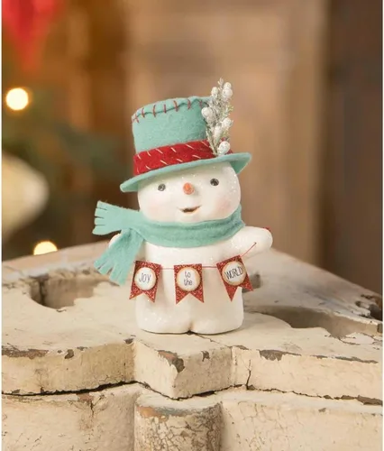 Miniatura 3 de Bethany Lowe Figura de muñeco de nieve "Joy to the World