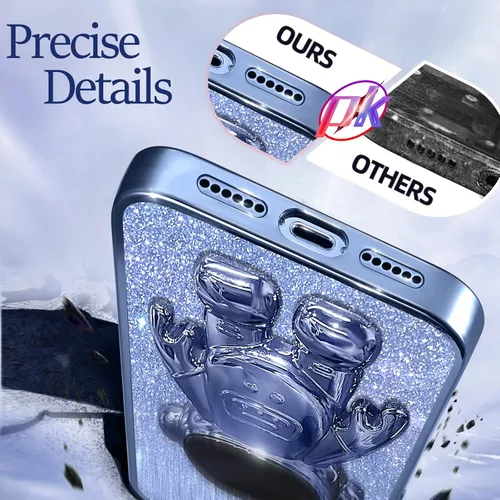 Miniatura 127 de Buleens Funda para iPhone 11 Pro Max Astronauta, Fundas Transparentes para iPhone 11 ProMax con Papel con Purpurina y Soporte de Astronauta, Mujeres