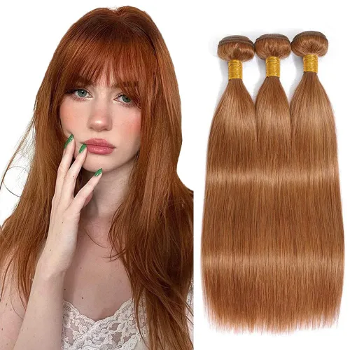 Miniatura 40 de Color 30 paquetes de cabello humano marrón onda del cuerpo paquetes 8 10 12 pulgadas brasileño virgen Remy extensiones de cabello humano doble trama