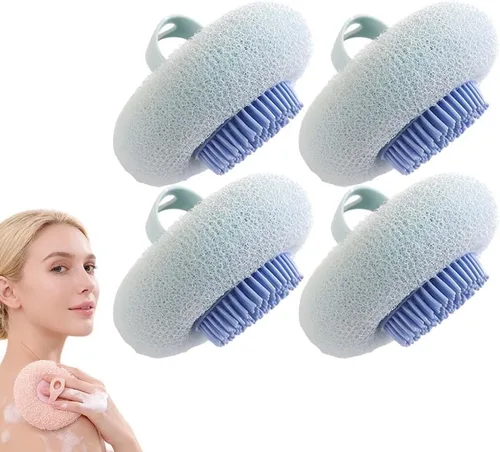 Miniatura 8 de Pelota de Baño Super Suave con Ventosa Giratoria de Girasol, 2025 Nueva Esponja de Baño Exfoliante con Cepillo de Limpieza y Anillos para Dedos