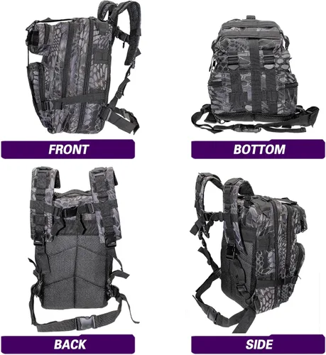 Miniatura 3 de Mochila ligera para aparejos de pesca, resistente al agua, soporte para caña de pescar todo en uno y almacenamiento de equipo Negro