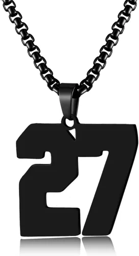 Miniatura 14 de Collar de Número Dorado para Hombre, Cadena de Acero Inoxidable con Colgante de Número para Atletas, Joyería Deportiva Personalizada para Niños
