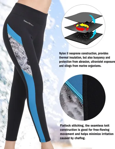 Miniatura 4 de Seaskin Pantalones de neopreno para mujer, frescos, de 0.079 in, para buceo, natación, deportes acuáticos
