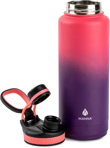 Miniatura 2 de Manna Saratoga - Botella de acero inoxidable con aislamiento de doble pared, 40 onzas, color baya degradado
