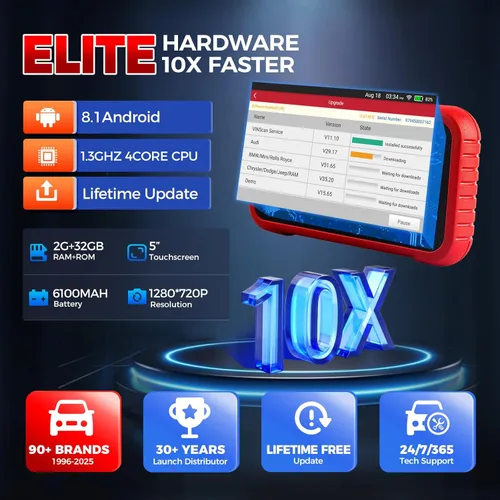 Miniatura 7 de Escáner LAUNCH OBD2 actualizado 2026 CRP123E V2.0 Elite, herramienta de diagnóstico para motor, ABS, SRS, AT, con 7 reinicios
