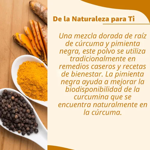 Miniatura 3 de minature Polvo de raíz de cúrcuma con pimienta negra, 8.01 oz (8 onzas) Pure Curcuma Longa & Piper Nigrum Superalimento tradicional para cocinar