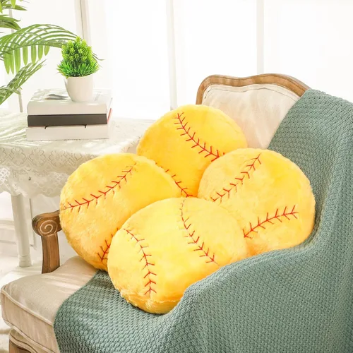Miniatura 11 de Gerrii 4 almohadas deportivas de baloncesto, softbol, fútbol, voleibol, tenis, cojín de felpa esponjoso, regalo para noche de personas mayores