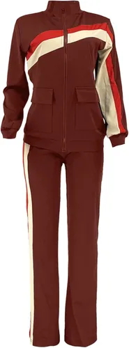 Miniatura 4 de DUOWEI Conjunto de ropa de esquí para mujer, ropa deportiva de moda, pantalones de dos piezas, conjunto de bolsillo, trajes de chándal para mujer