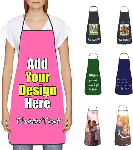 Miniatura 41 de Delantal Personalizado, Diseña Tu Propio Delantal de Cocina para Cocinar, Sube Tus Fotos Favoritas Logo, Añade Cualquier Nombre o Texto