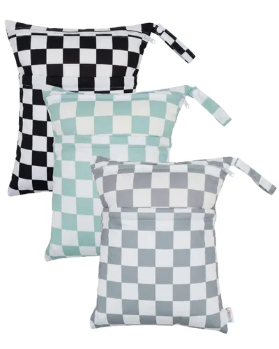 Miniatura 27 de ALVABABY 2 bolsas de pañales de tela para ropa húmeda, reutilizables con dos bolsillos con cremallera, para viajes, playa, piscina, guardería