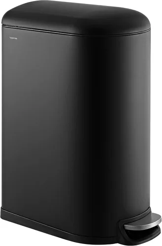 happimess HPM1009B Roland Mini bote de basura de 2.6 galones con tapa de cierre suave, moderno, minimalista, a prueba de huellas dactilares para el
