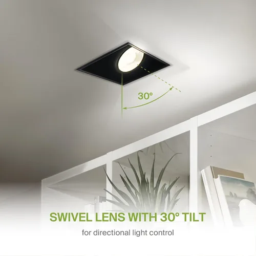 Miniatura 5 de ASD Trimless Gimbal - Iluminación LED empotrable de 2 pulgadas, 8 W 120 V, luz de techo direccional regulable ajustable con caja de conexión, 5 CCT