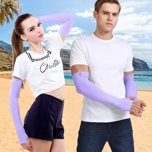 Miniatura 6 de Mangas de brazo para hombres y mujeres, protección solar UV, cubierta de compresión para calentador