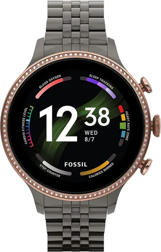 Fossil - Reloj inteligente con pantalla táctil Gen 6 con altavoz para mujer medición de frecuencia cardíaca oxígeno en sangre GPS pagos sin contacto